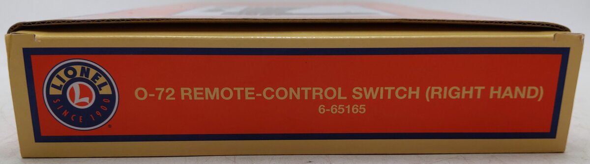 Lionel 6-65165 O72 Right Hand Remote Control Switch Turnout VG/Box