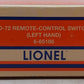 Lionel 6-65166 O72 Left Hand Remote Control Switch VG/Box
