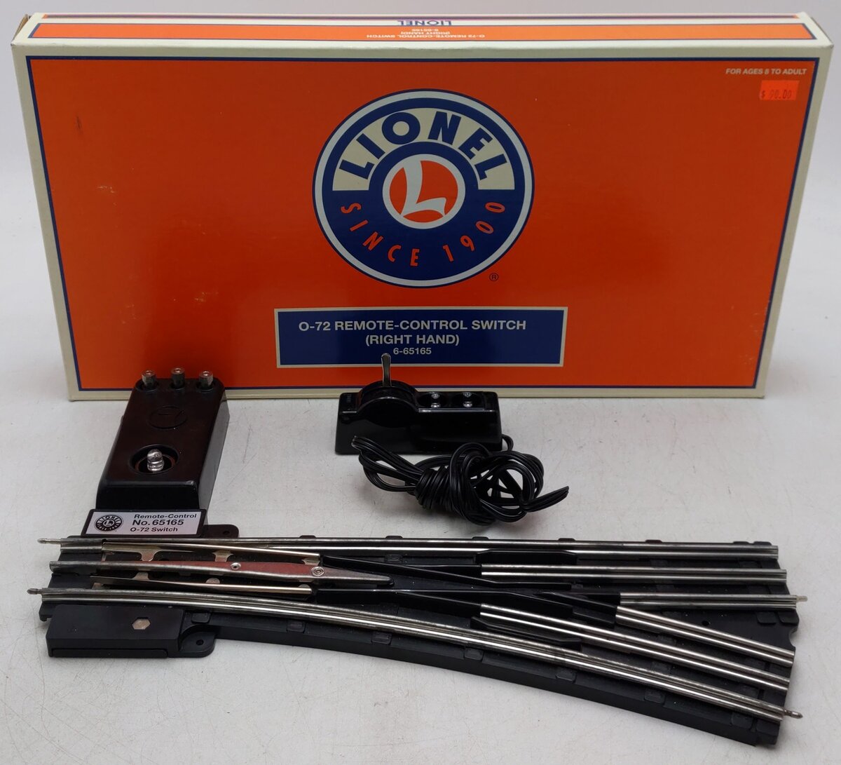 Lionel 6-65165 O72 Right Hand Remote Control Switch Turnout VG/Box