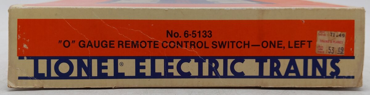 Lionel 6-5133 O Gauge Left Hand Remote Control Switch Turnout VG/Box
