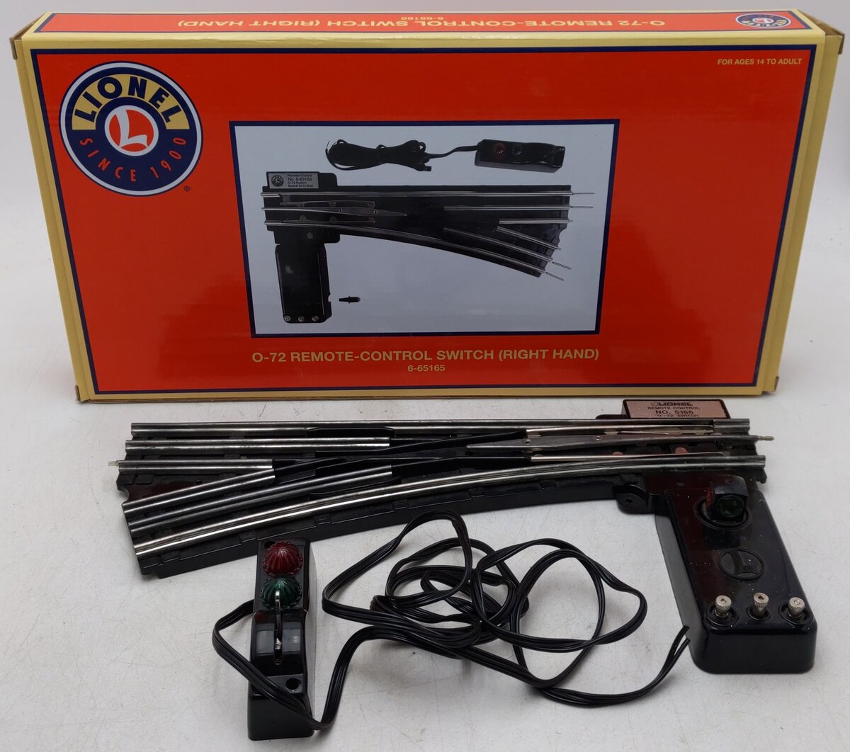 Lionel 6-65165 O72 Right Hand Remote Control Switch Turnout VG/Box