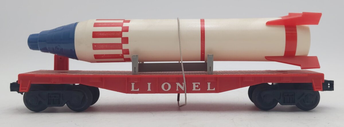 Lionel 6407 VIntage O Flatcar w/ Large Rocket - Rare EX/Box
