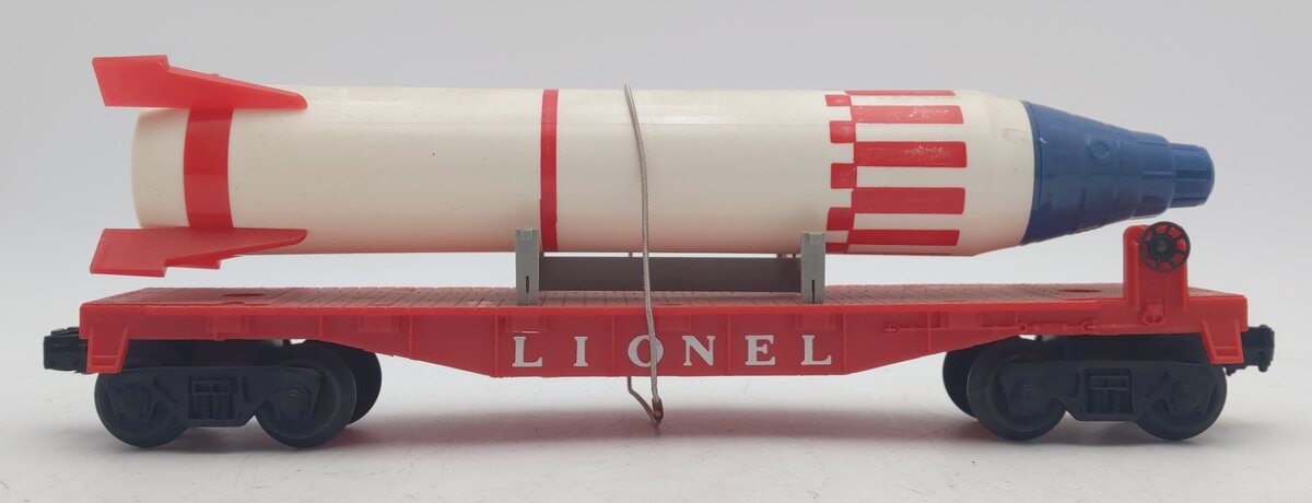 Lionel 6407 VIntage O Flatcar w/ Large Rocket - Rare EX/Box