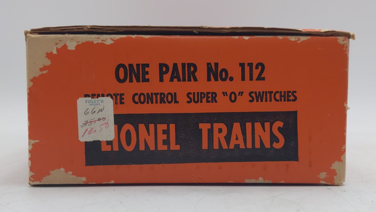 Lionel 112 Vintage LH & RH Super O Remote Control Switches (Pair of 2) VG/Box