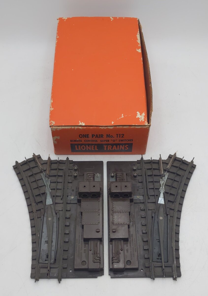 Lionel 112 Vintage LH & RH Super O Remote Control Switches (Pair of 2) VG/Box