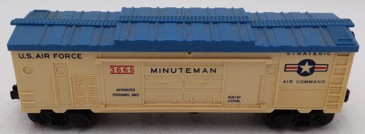 Lionel 3666 Vintage O Gauge USAF Minuteman Missile Car w/ Cannon - RARE VG