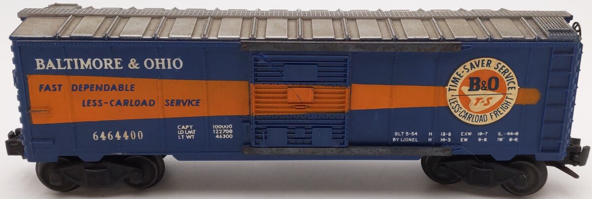 Lionel 6464-400 Vintage O Baltimore & Ohio Boxcar - 5-54 Built Date