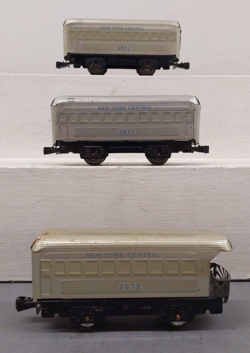 Marx 2071 Vintage O New York Central Pass. Car Set (2071, 2071 & 2072) VG