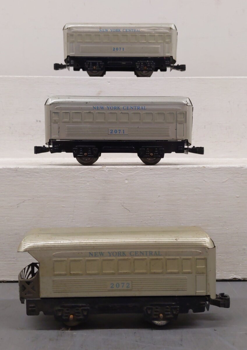 Marx 2071 Vintage O New York Central Pass. Car Set (2071, 2071 & 2072) VG
