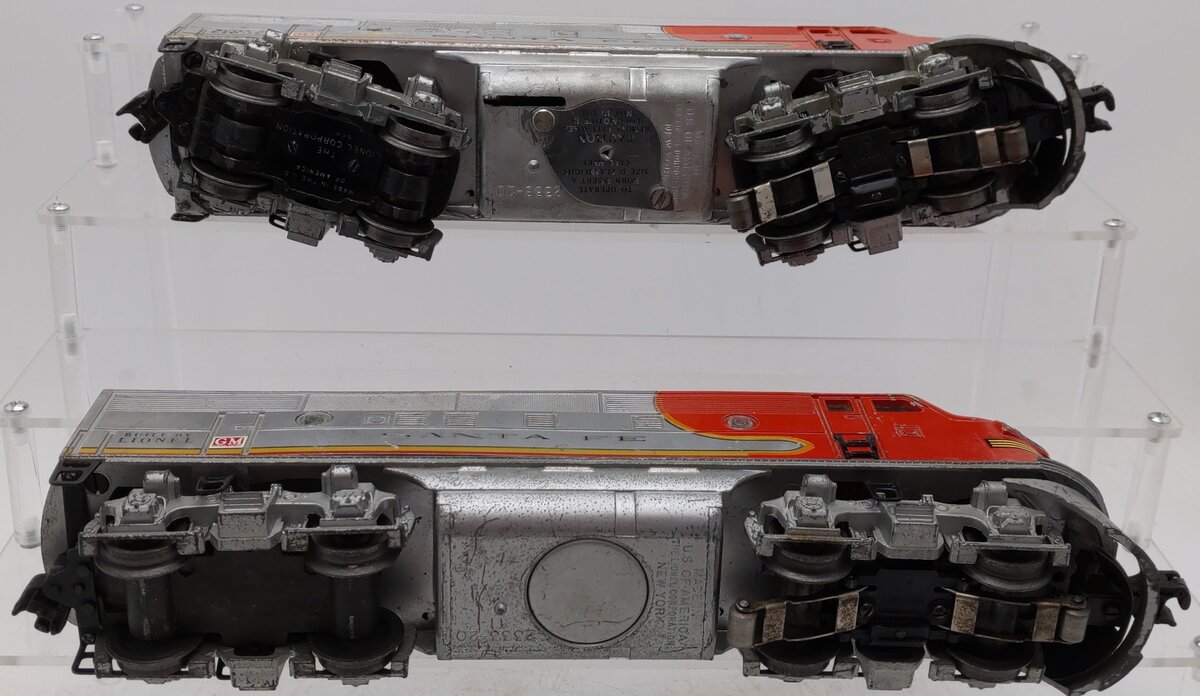 Lionel 2343 Vintage O Gauge Santa Fe F3 AA Diesel Locomotive Set VG