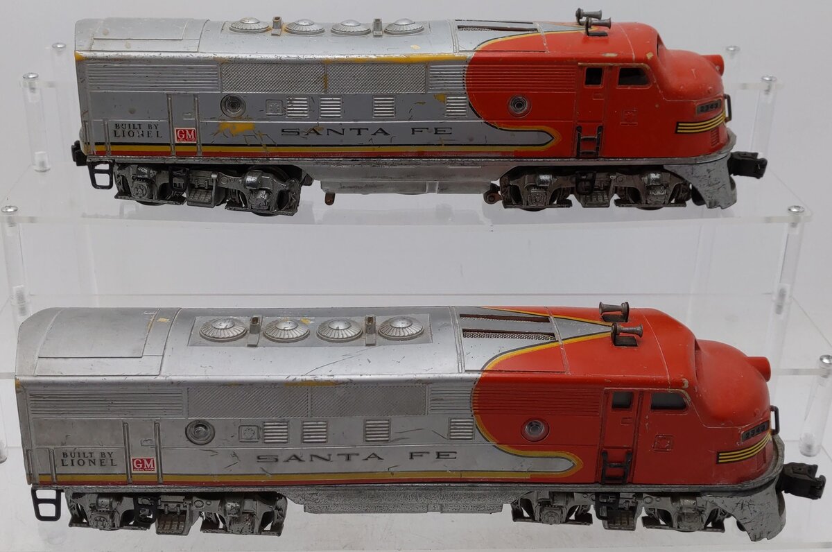 Lionel 2343 Vintage O Gauge Santa Fe F3 AA Diesel Locomotive Set VG
