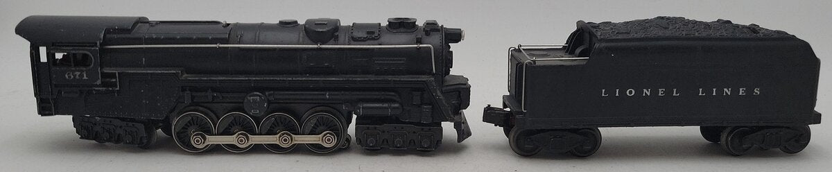 Lionel 671 Vintage O 6-8-6 Die-Cast Steam Turbine Locomotive w/671W Tender VG