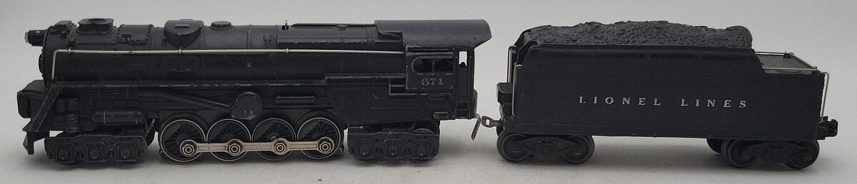Lionel 671 Vintage O 6-8-6 Die-Cast Steam Turbine Locomotive w/671W Tender VG
