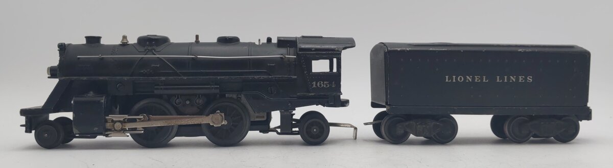 Lionel 1654 Vintage O 2-4-2 Steam Locomotive w/ 1654T Tender VG