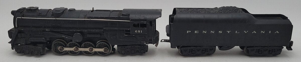 Lionel 681 Vintage O 6-8-6 Die-Cast S2 Steam Turbine Loco w/2671W Tender VG