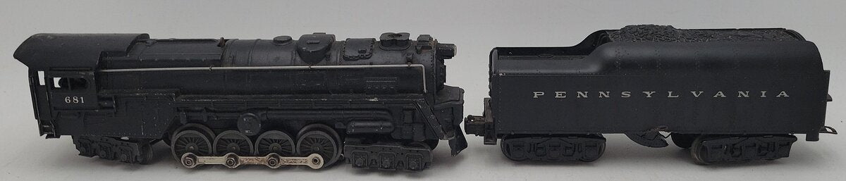 Lionel 681 Vintage O 6-8-6 Die-Cast S2 Steam Turbine Loco w/2671W Tender VG