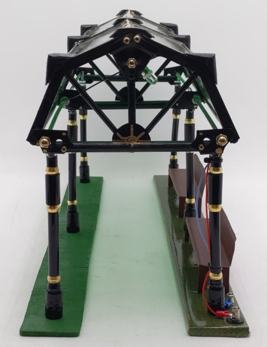 Custom Standard Gauge Green Glass Dome Station Platform w/Lights