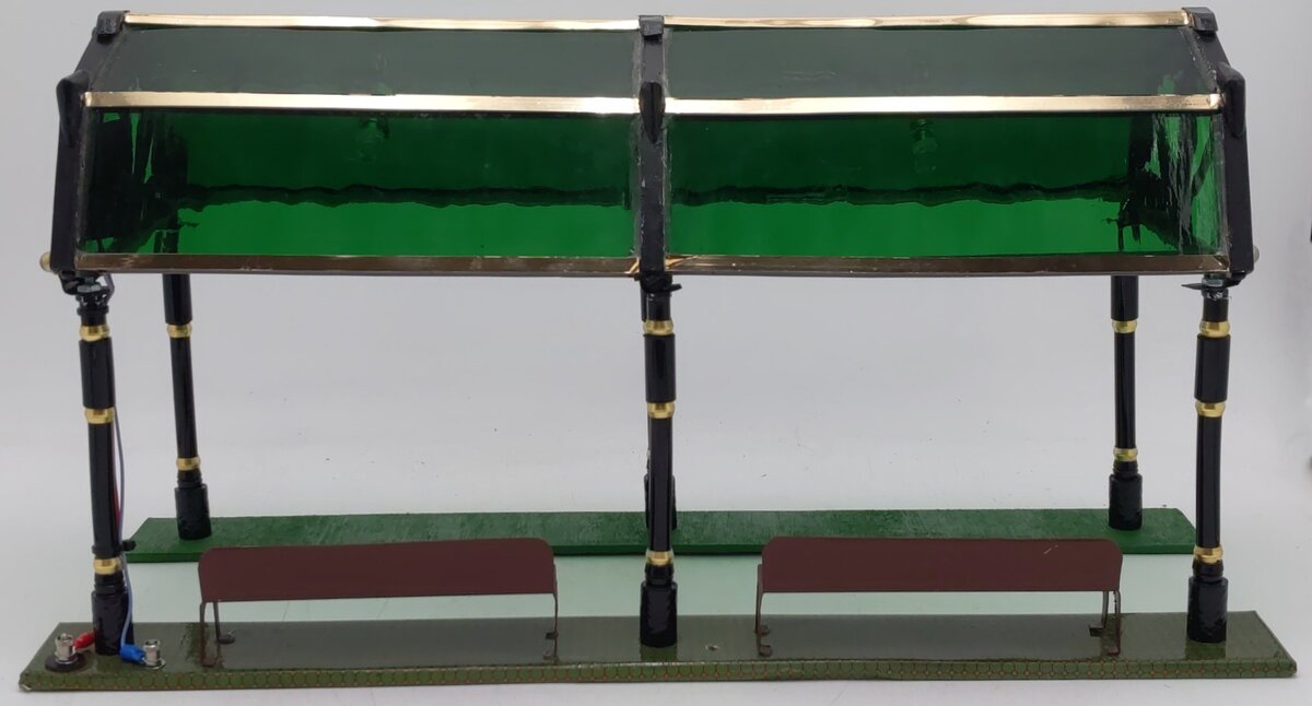 Custom Standard Gauge Green Glass Dome Station Platform w/Lights