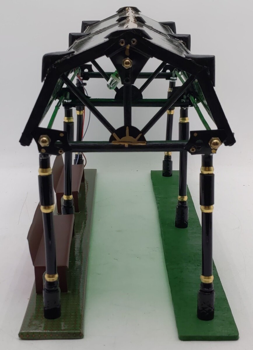 Custom Standard Gauge Green Glass Dome Station Platform w/Lights