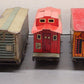 Unique 742 Vintage O Turn Key Steam Locomotive Lithographed Tin Freight Set VG