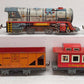Unique 742 Vintage O Turn Key Steam Locomotive Lithographed Tin Freight Set VG
