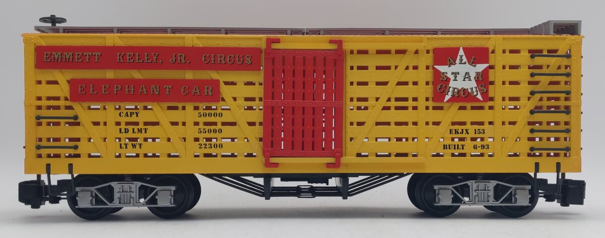 Bachmann 98171 G Scale Emmett Kelley Circus Elephant Stock Car #153 VG