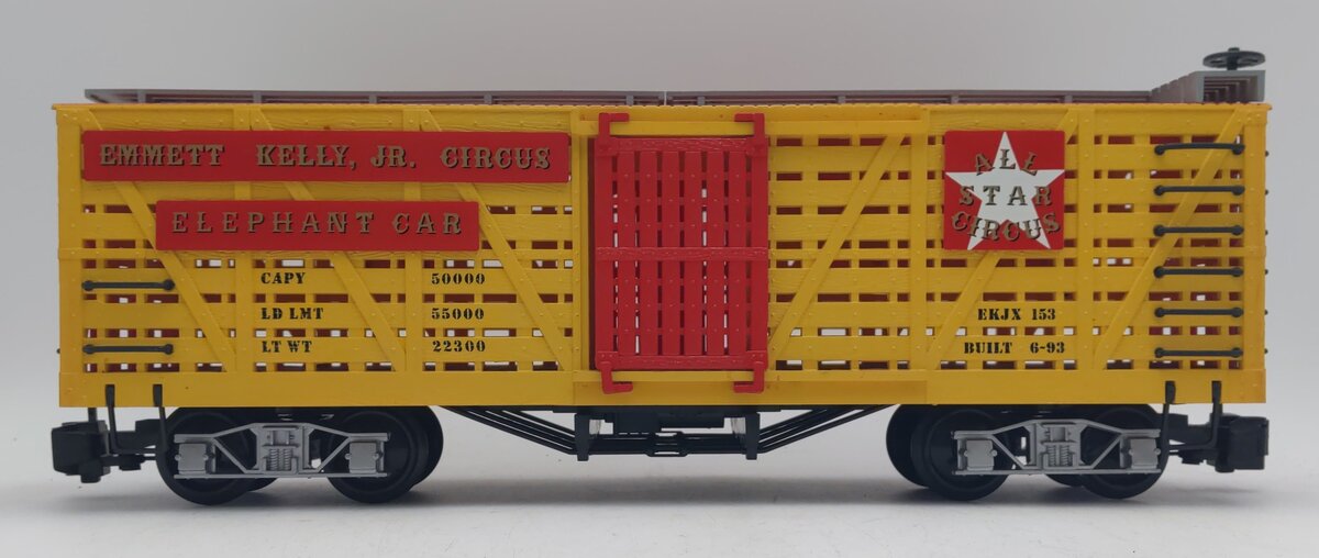 Bachmann 98171 G Scale Emmett Kelley Circus Elephant Stock Car #153 VG