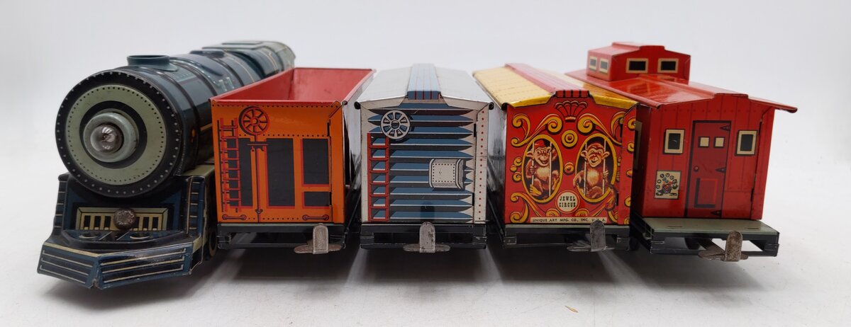 Unique Trains Vintage O Gauge 1950 "Jewel T Circus" Steam Locomotive Set VG