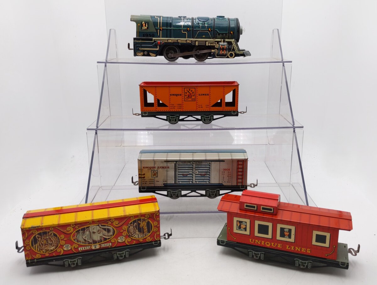 Unique Trains Vintage O Gauge 1950 "Jewel T Circus" Steam Locomotive Set VG