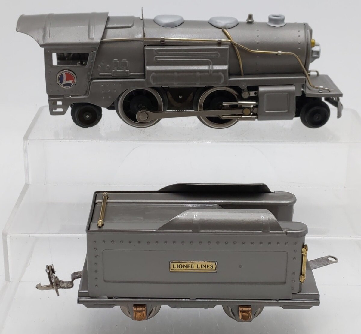 Lionel 259E Vintage O Gray 2-4-2 Streamlined Steam Locomotive & Tender