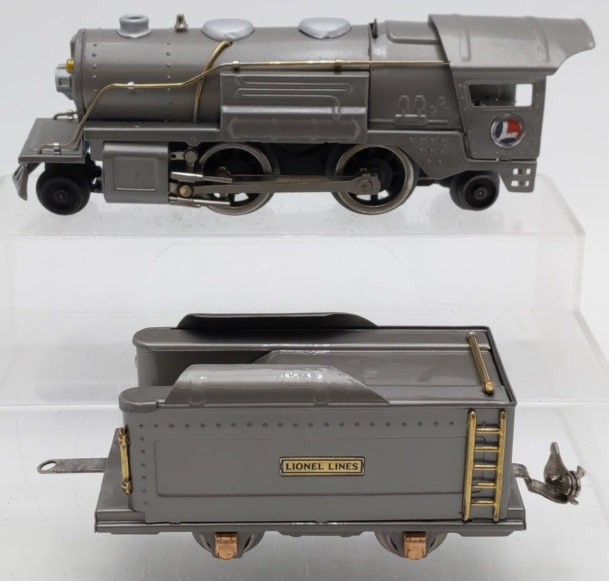 Lionel 259E Vintage O Gray 2-4-2 Streamlined Steam Locomotive & Tender