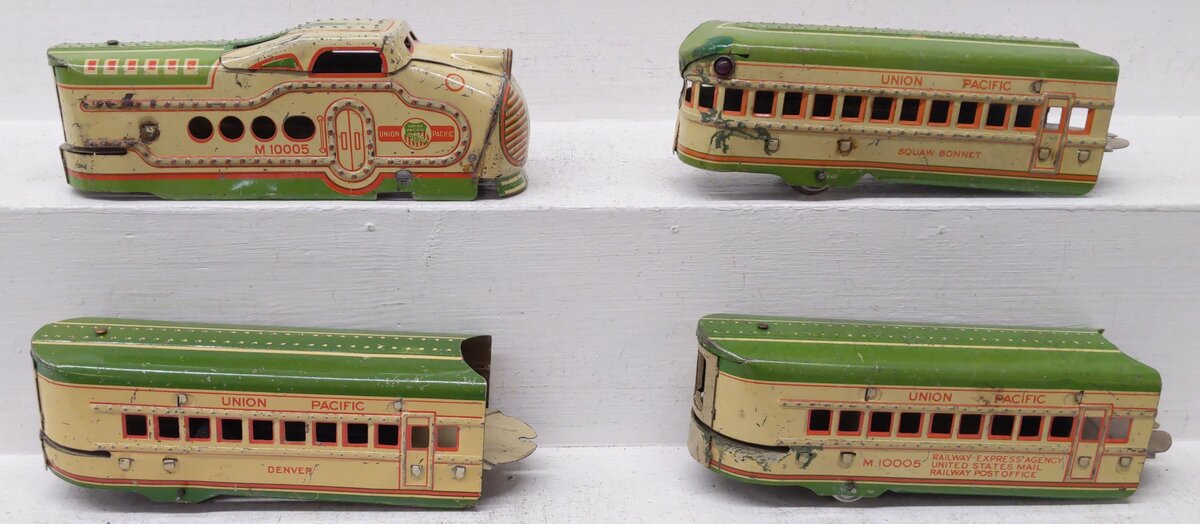 Marx M10005 Vintage O Union Pacific Tinplate Multi Unit Streamliner VG