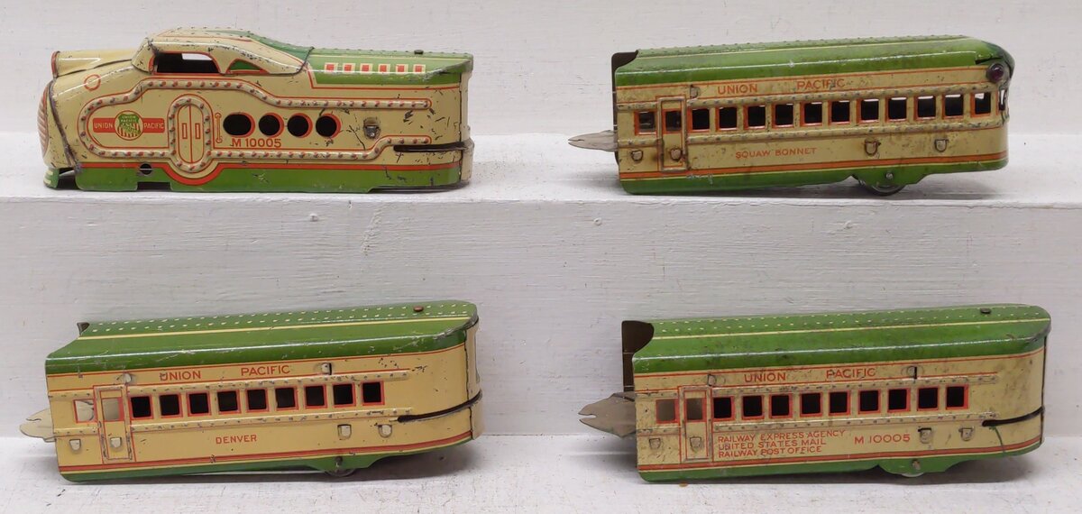 Marx M10005 Vintage O Union Pacific Tinplate Multi Unit Streamliner VG