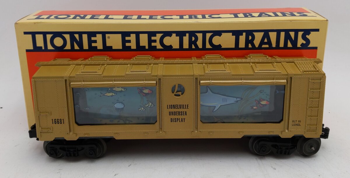 Lionel 6-16681 O Gauge Gold Animated Shark Aquarium Car EX/Box