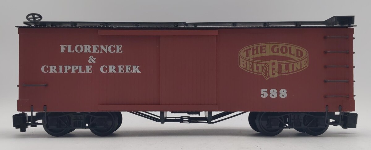 Bachmann 95344 G Scale Florence & Cripple Creek 20' Boxcar #588 EX