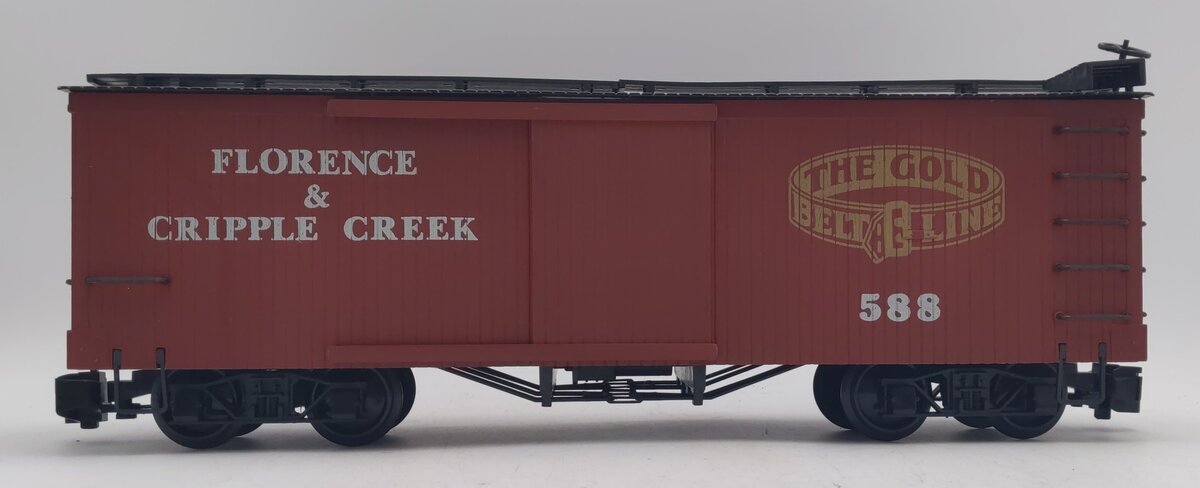 Bachmann 95344 G Scale Florence & Cripple Creek 20' Boxcar #588 EX