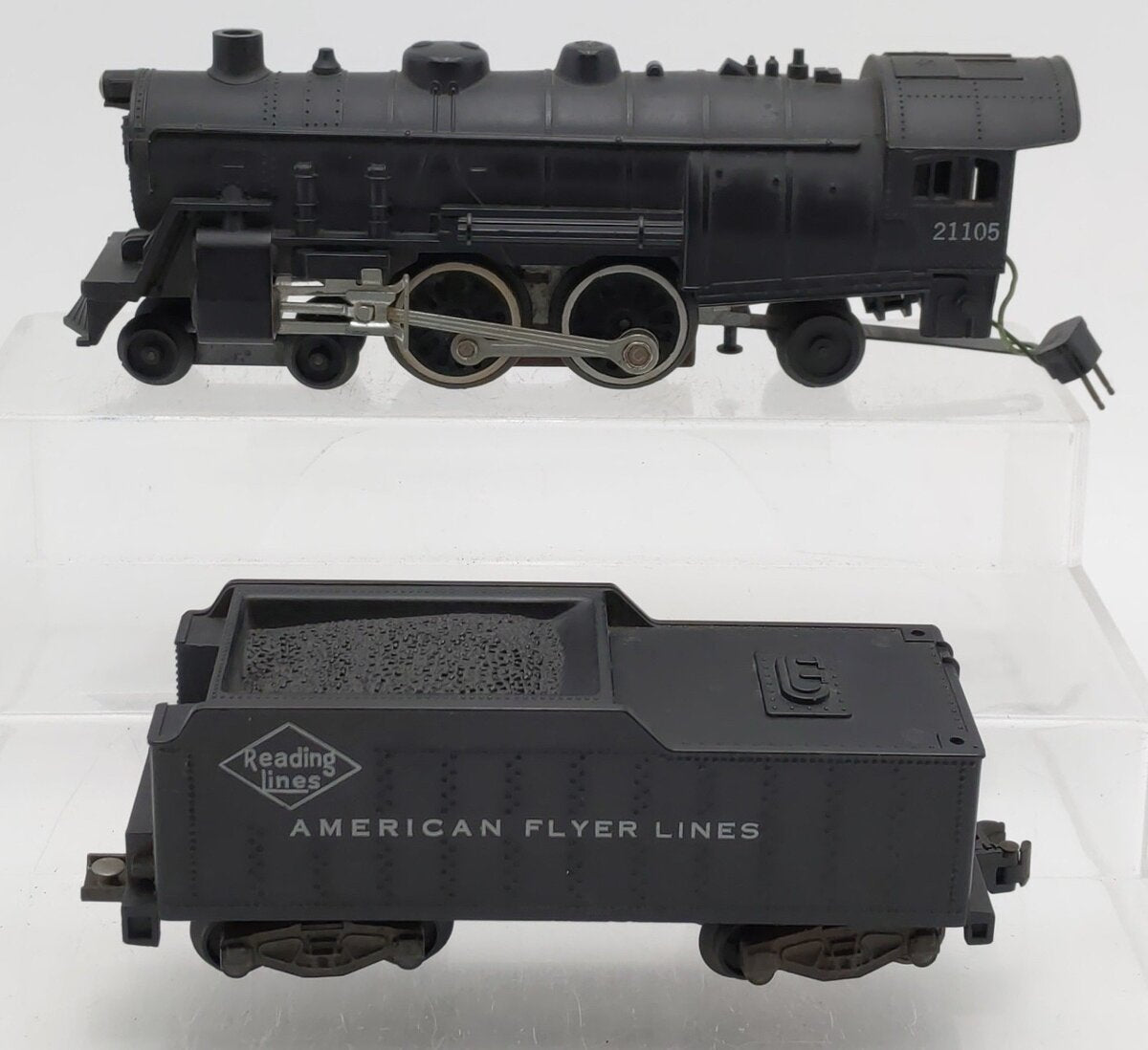 American Flyer 21105 Vintage S Reading Line 4-4-2 Steam Locomotive & Tender VG