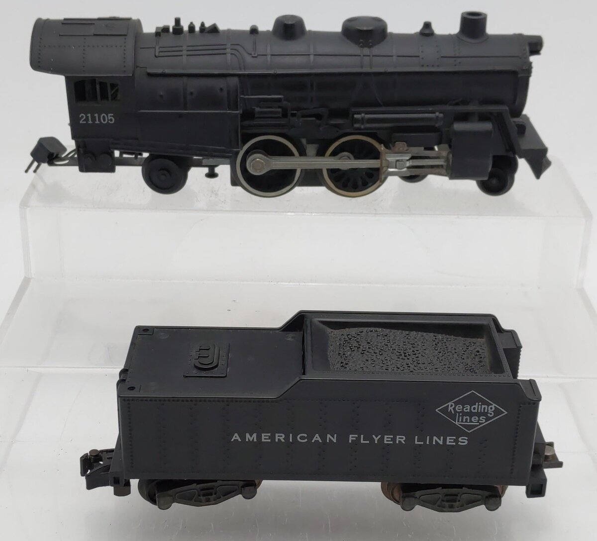 American Flyer 21105 Vintage S Reading Line 4-4-2 Steam Locomotive & Tender VG