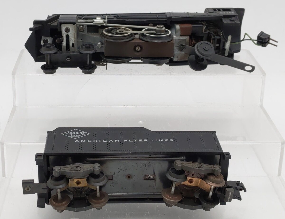 American Flyer 21105 Vintage S Reading Line 4-4-2 Steam Locomotive & Tender VG
