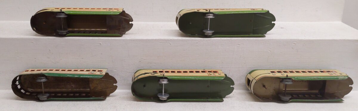 Marx M10005 Vintage O Gauge UP Tinplate Multi Unit Streamliner Passenger Cars VG