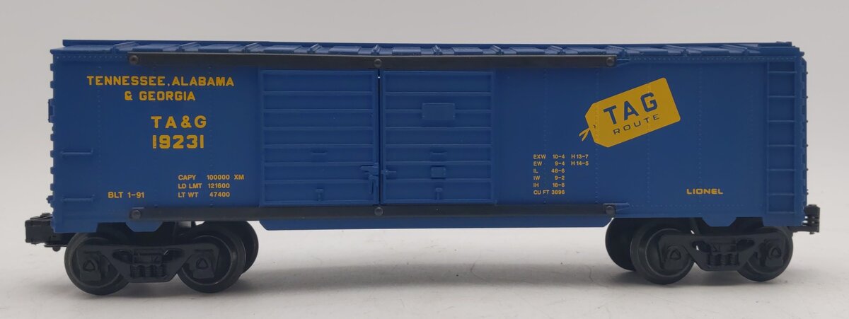 Lionel 6-19231 O Gauge Tennessee, Alabama and Georgia Double Door Boxcar EX