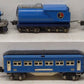 Lionel 263E VIntage O Prewar Baby Blue Comet Steam Passenger Car Set