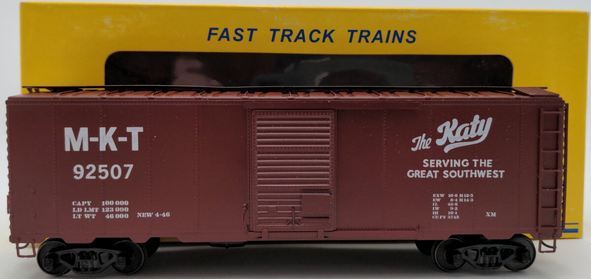 American Models 1152 S Scale MKT 40' Box Car #92507 - Scale Wheels EX/Box