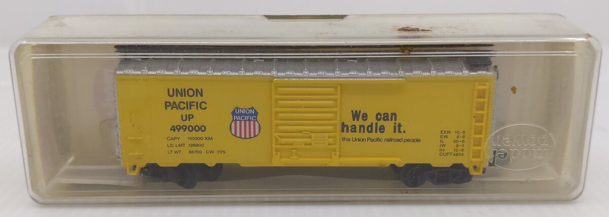 Model Power 3437 N Scale UP Boxcar #4990000 EX/Box