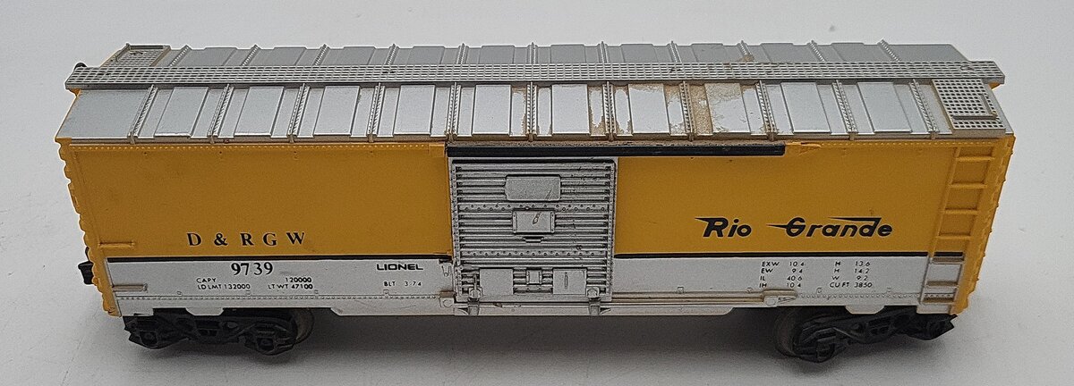 Lionel 6-9739 O Gauge Denver and Rio Grande Western Boxcar VG