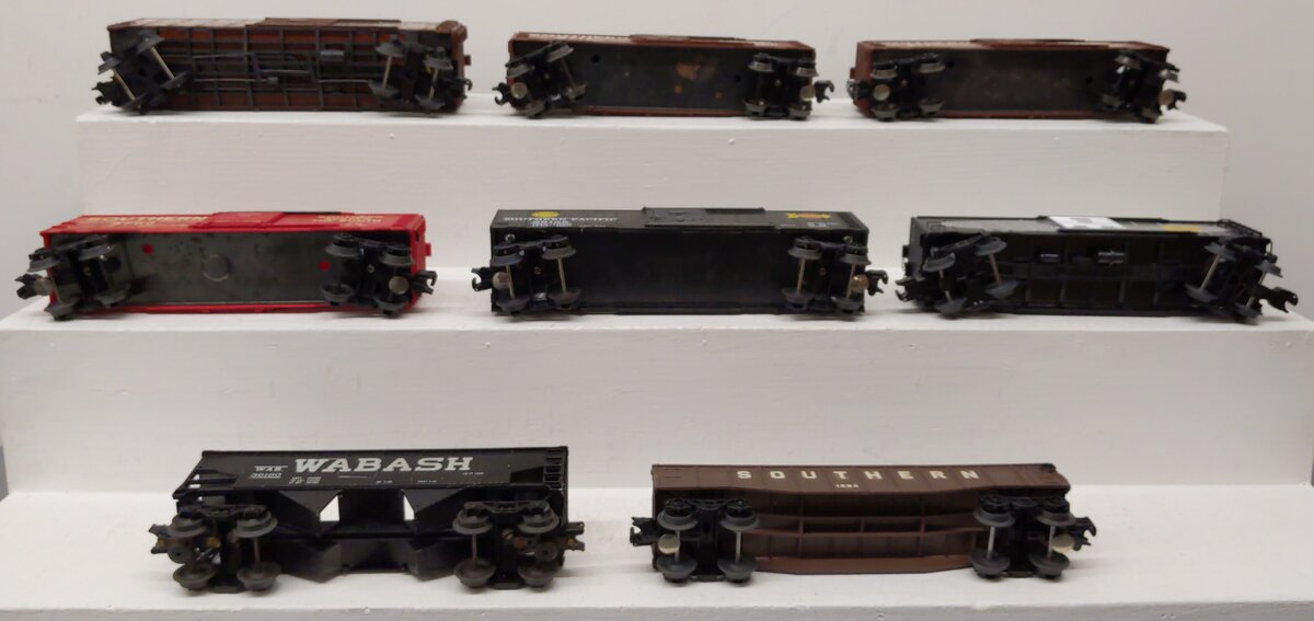 Lionel/K-Line O Assorted Freight Cars-Box Cars, Hopper, Gondola #9711/5823 [8] VG