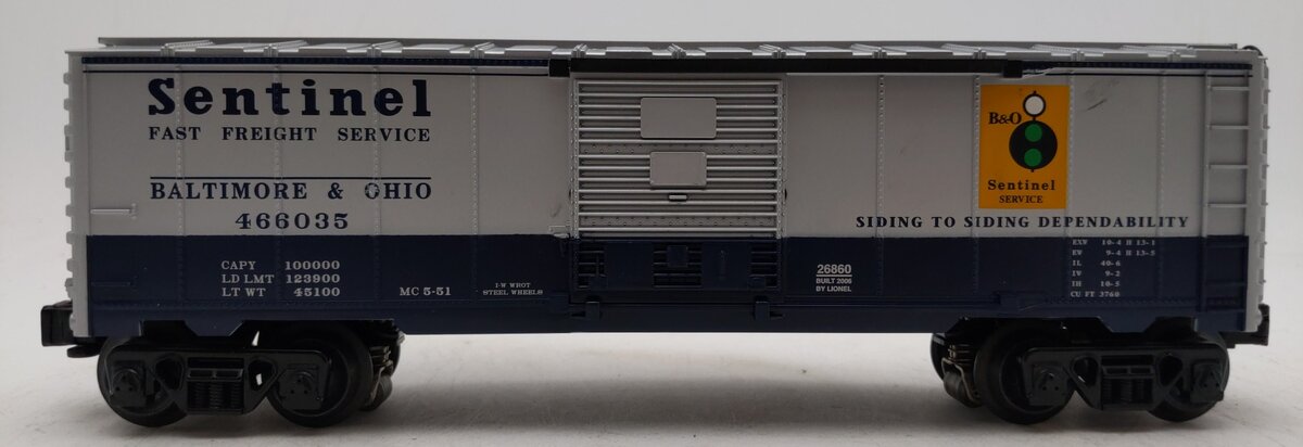 Lionel 6-26860 O Gauge B&O Box Car #466035 w/ Sound EX