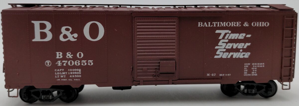 American Models 1102 S Scale Baltimore & Ohio 40' Boxcar #470655 EX/Box