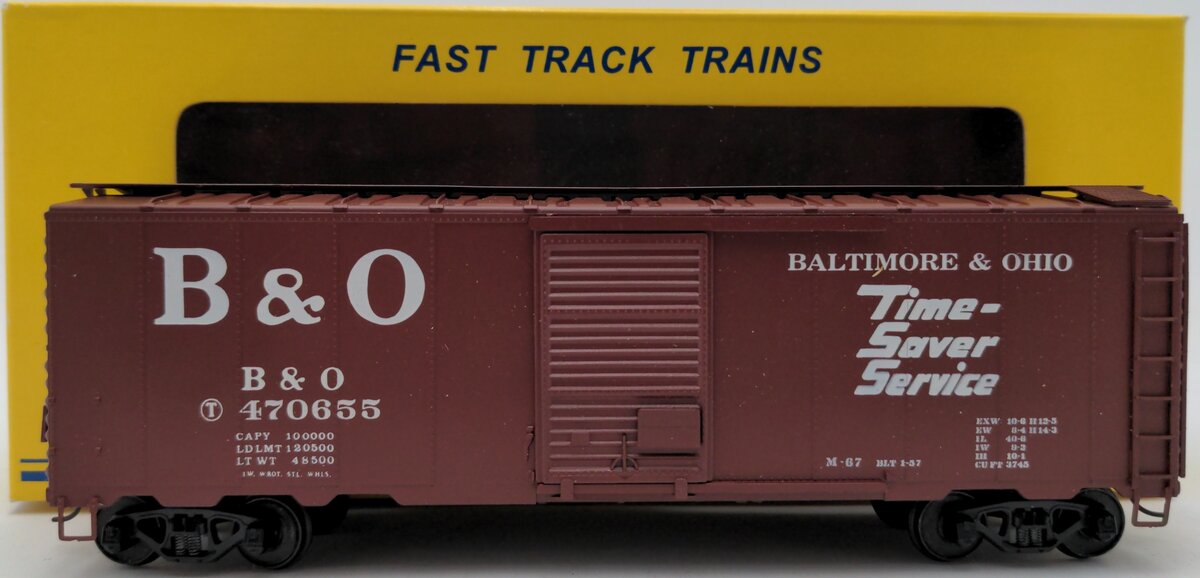 American Models 1102 S Scale Baltimore & Ohio 40' Boxcar #470655 EX/Box