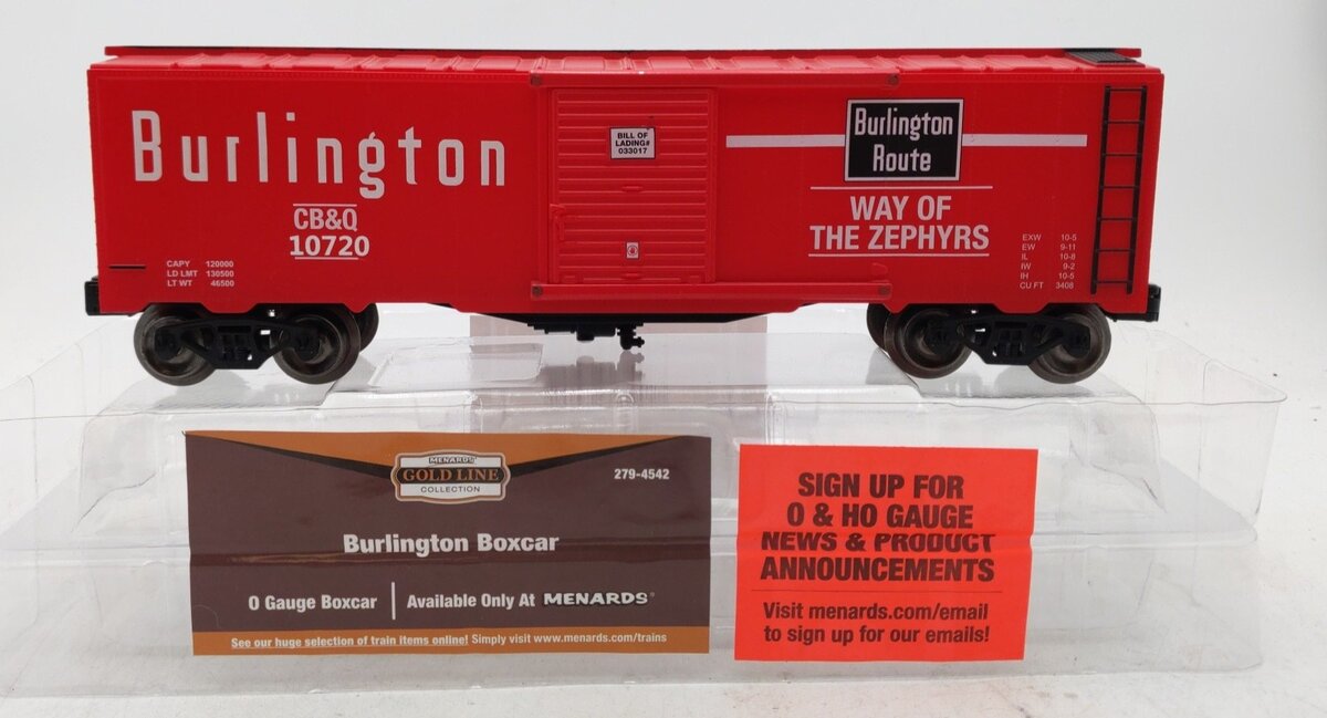 Menards 10868 O Gauge Burlington Route Freight Car #10720 LN/Box